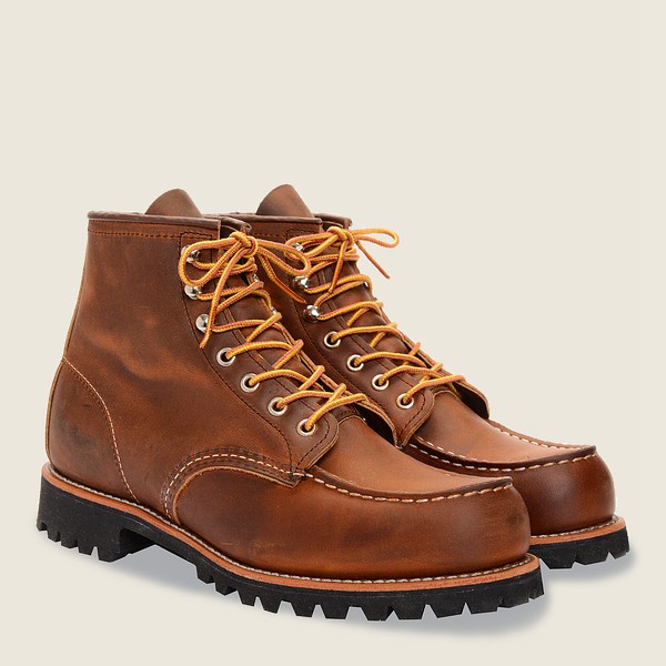 Red Wing Mens Heritage Boots - Roughneck - 6-inchr Rough & Tough Leather - Brown - FDS518304